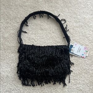 Marshall’s Made in India Black Fringe Beaded Bag